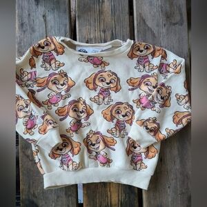 ZARA NICKOLEODEON SZ 2-3Y VGUC CREAM PINK SKYE loose fit sweatshirt